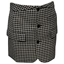 Helmut Lang Checked Mini Skirt in Multicolor Wool