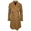 Emporio Armani Double Breasted Trench Coat in Brown Virgin Wool
