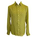 Hermès shirt in green silk print 