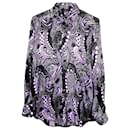 Versace shirt in purple silk with geometric print
