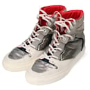 [Used] BALENCIAGA　 Size: 40 [300063] Leather switching high-top sneakers (Gray tone) - Balenciaga