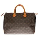 Louis Vuitton Speedy Handbag 35 in brown monogram canvas