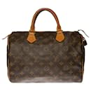 Louis Vuitton Speedy Handbag 30 in brown monogram canvas