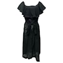 Lisa Marie Fernandez Mira Dress in Black Broderie Anglaise Cotton