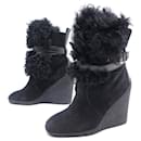 NEW LOUIS VUITTON TEDDY WEDGE SHOES 38.5 COMPENSATED BOOTS - Louis Vuitton