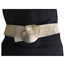 suede belt with mother-of-pearl buckle - Autre Marque