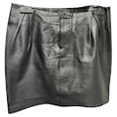 Black leather mini skirt - Maje