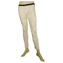 Helmut Lang Crema Blanco Patrón de mármol Jeggins Skinny jeans pantalones pantalones 25