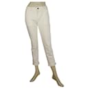 Reiko Cream Vanilla Pale Yellow Pants Elasticated Skinny Trousers size 2