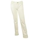 Kiton White Pants Classic Cigarette Baumwalle Cotton Trousers – sz 40