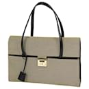 [Used] GUCCI Canvas Handbag Tote Bag Commuter Bag Suede Handbag Canvas Brown - Gucci