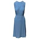N°21 Midi Dress with Large Back Ribbon in Blue Acetate - Autre Marque