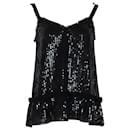 Needle & Thread Sequin Camisole Top in Black Polyester - Alice + Olivia