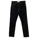 Mother Jeans with Washed-out Detail in Black Cotton
