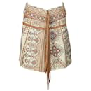 Ulla Johnson Shaia Embroidered Wrap Skirt in Cream Cotton