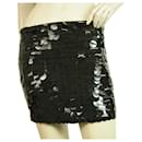 Charlotte Solnicki Black Round Large Sequins Front Elasticated Mini Skirt sz XS - Autre Marque