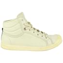 men's 8.5 US Ivory Mystic White ssima Leather Web Sneaker - Gucci