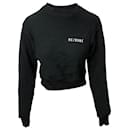 Re/done Cropped Crewneck Sweatshirt in Black Cotton - Re/Done
