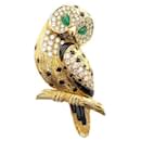 RARE VAN CLEEF & ARPELS OWL BROOCH IN YELLOW GOLD 18K DIAMONDS ONYX OWL BROOCH - Van Cleef & Arpels