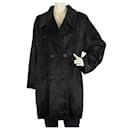 Jaqueta feminina de tamanho do casaco de pele preta como mistura de algodão Philippe Adec 1