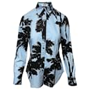 Moschino Cheap And Chic Palm Tree Shirt in Blue Cotton