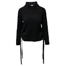 Frame Side Tie Sweater in Black Cashmere - Frame Denim