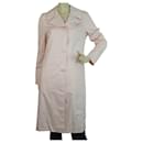 Burberry London Pink Cotton White Lining Single Brusted Trench Jacket Coat