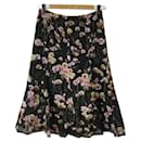 [Used] BURBERRY LONDON / Skirt / 40 / Cotton / BLK / Floral pattern - Burberry