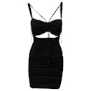 Dolce & Gabbana Ruched Cut-out Mini Dress in Black Viscose