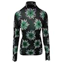 Paco Rabanne Metallic Floral Jacquard Mock-Neck Top in Multicolor Polyester