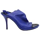 Balenciaga Glove Slingback Heels en Cuir Bleu