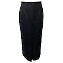 Miu Miu High Rise Maxi Skirt in Black Wool