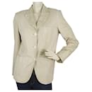 Miu Miu Beige Suede Leather Classic Three Buttons Jacket size 42
