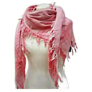 Gucci pink pashmina carré scarf