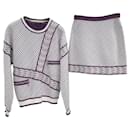 Chanel Airplane Pattern Knit Jumper Skirt Set