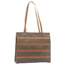 CELINE Macadam Canvas Tote Bag PVC Leather Brown Auth 23853 - Céline