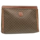 CELINE Macadam Canvas Clutch Bag PVC Leather Brown Auth ki1226 - Céline