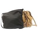 PRADA Shoulder Hand Bag 2Set Leather Nylon Beige Black Auth cr908 - Prada