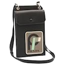 PRADA Safiano Leather Smartphone Pouch Shoulder Bag Black Auth ar5104 - Prada