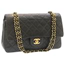 CHANEL Matelasse lined Chain Flap Shoulder Bag Lamb Skin Black CC Auth 24527 - Chanel