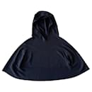 Black wool hooded cape T. U - John Smedley capsule collection