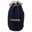 [Used] CHANEL Novelty Drawstring shoulder bag Canvas Black x White Black - Chanel