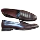 Burgundy leather loafers, Pointure 39. - Autre Marque