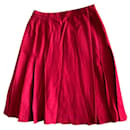 Saint Laurent red pleated wrap skirt - Yves Saint Laurent