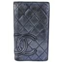 Metallic Grey Quilted Cambon Long Flap Wallet - Chanel