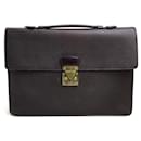 [Used] Louis Vuitton M30076 Taiga Selvette Clado Business Bag Briefcase Taiga Leather Men's Akaju Dark Brown