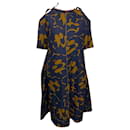 Marni Floral Print Shift Dress in Blue Cotton
