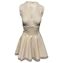 Maje Lace Detail Mini Dress in Cream Viscose