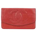 Red Caviar CC Logo Timeless Wallet - Chanel