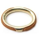 NEW HERMES KYOTO PM METAL DORE LEATHER GOLD NEW SCARF RING SCARF RING - Hermès